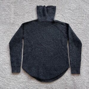 Kuhl Sienna Waffle Knit Turtleneck Sweater Womens S Gray Long HemPullover